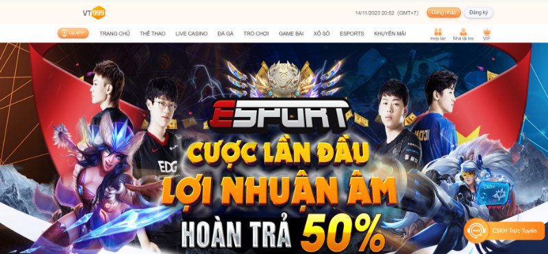 Khuyến mãi VT999 cực hấp dẫn với giá trị lớn cho hội viên 9 Khuyến Mãi Hoàn Trả Cược Thua Đối Với E-Sports - Thể Thao Điện Tử